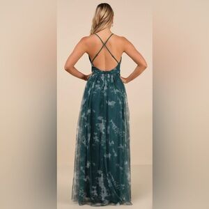 Lulu's Green Tie Dye Backless Maxi Dress